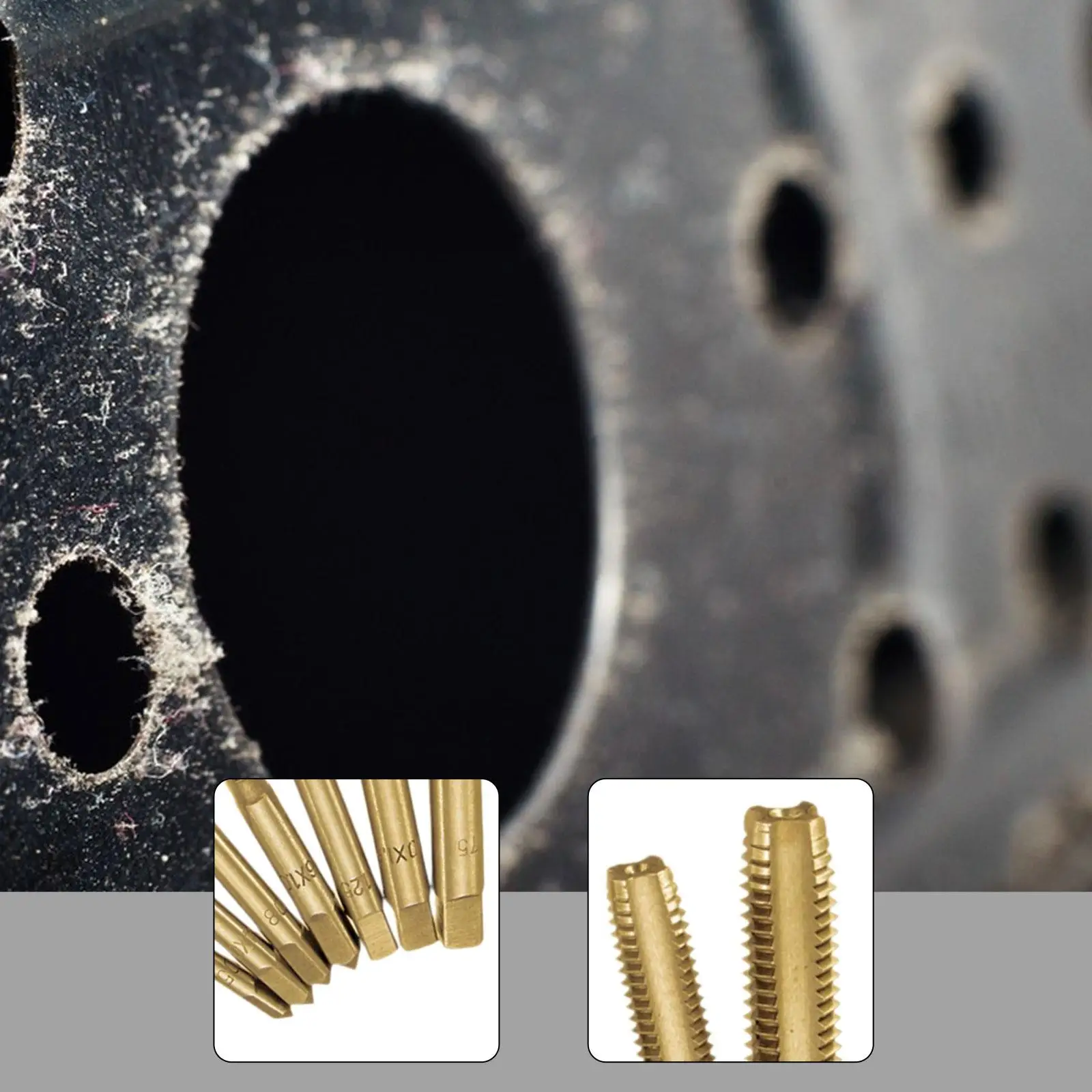 7 Pieces Steel M3-m12 Hand Tapping Tools, Metric Thread Tapping Tool Kit for Processing Wood