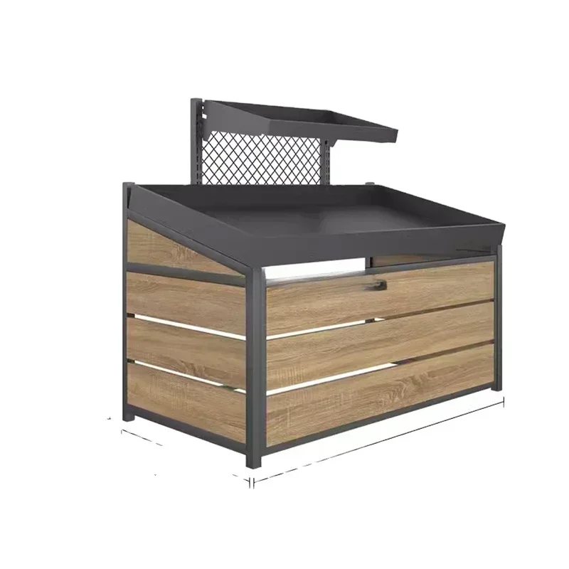 Concurso Popular, soporte de madera personalizado para frutas y verduras, estante de almacenamiento, góndola duradera, supermark