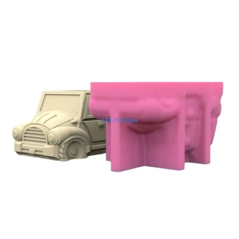 

A9BF DIY Flower Pots Mold Silicone Concrete Mold Car Silicone Vase Moulds for DIY Crafting Concrete Planters