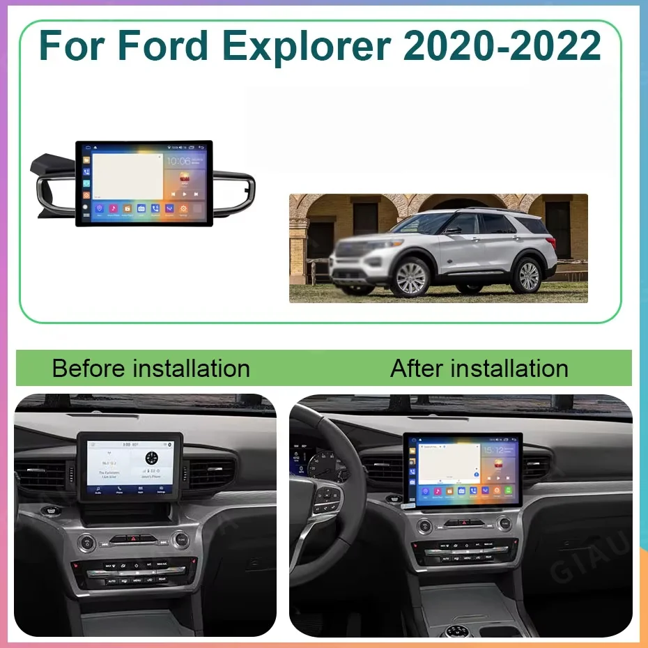 13.1' Android 15 Car Multimedia Video Player Touch Screen For Ford Explorer 2021 2022-2025 GPS Navigation Radio CarPlay Auto 4G
