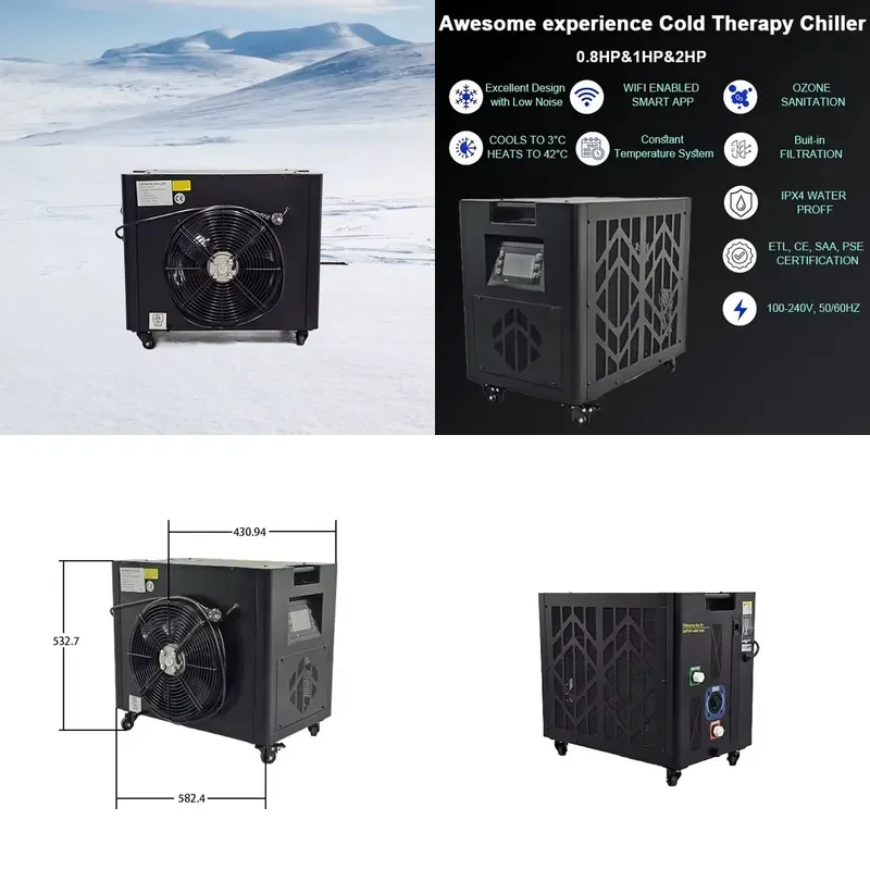 for Original 1HP 3/4 HP Water Cooler Chiller Cold Plug Ice Bath Chiller for Motion Recovery