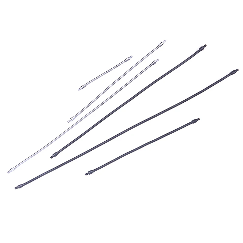 Tuyau de positionnement de microphone à col de cygne LED, raccords d'éclairage de tube de salle flexibles, 2 dents externes, noir figuré, argent