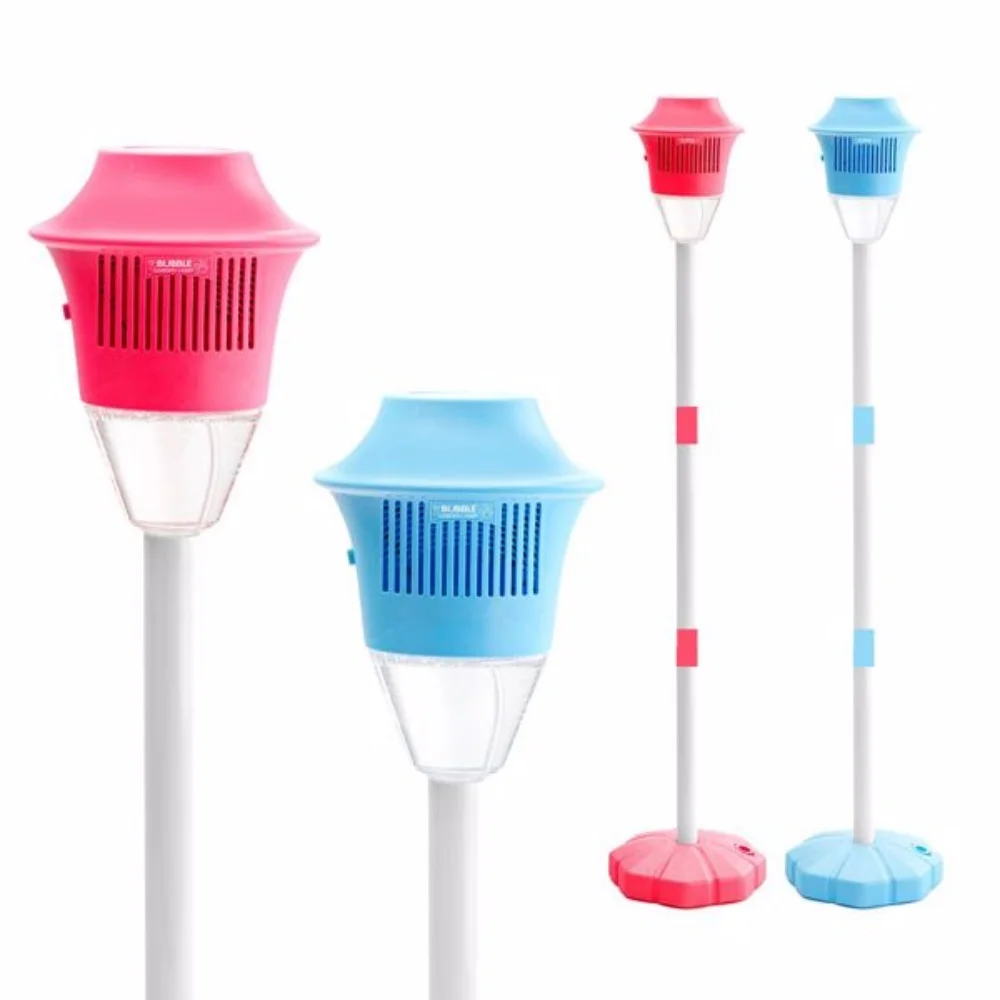 Street Light Bubble Machine กลางแจ้งอัตโนมัติ Bubble ไฟฉายสวนโคมไฟชาร์จ Bubble Maker ขาตั้งฟองพร้อมไฟเพลง