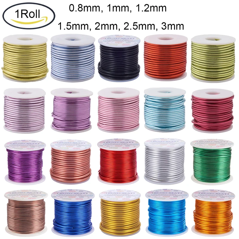 1 Roll Anodized Aluminum Wire Versatile Painted Aluminium Metal Wire for DIY Jewelry Making 0.8mm 1mm 1.2mm 1.5mm 2mm 2.5mm 3mm