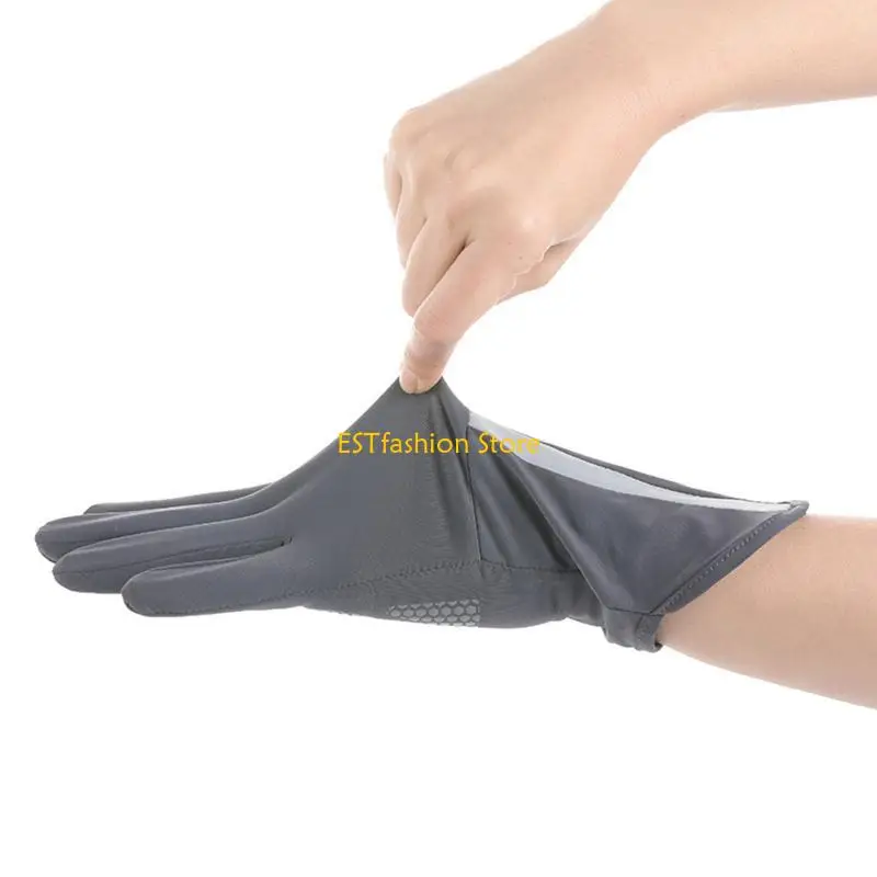 Y5GC Women's Half Finger UV for Protection Gloves Outdoor Hiking Driving Cycling Riding Breathable Soft Ice Silk Sunblock Glo