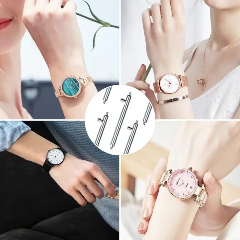 15 pcs Watch Strap Pin Rilis Cepat Stainless Steel Spring Rod Watch Strap Pin Pin Tonton Pin Pin Mudah Instalasi