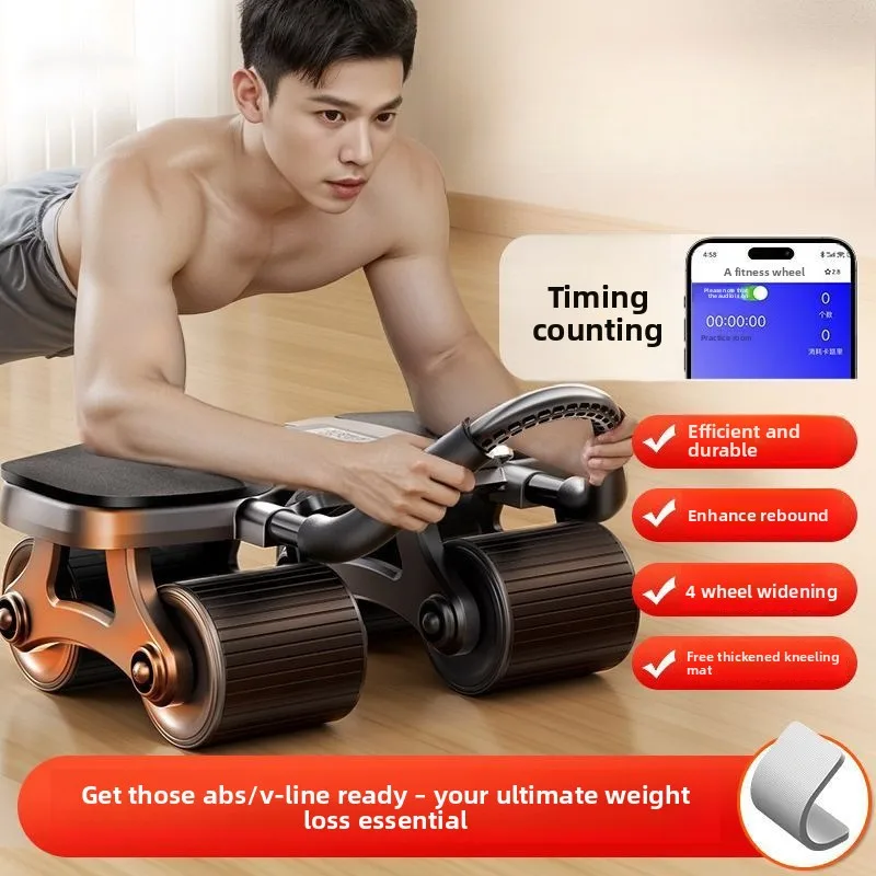 Four Four Wheel Abdominal Strengthening Wheel, Automatic Rebound Elbow Support,Ab Rollers, Flat Support, Home Fitness Equipment - Aliexpress Deal