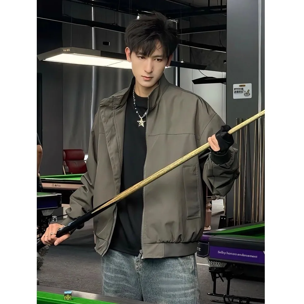 

American Retro Military een Flight Jaet Men's ort Stand Collar Tee-Proof Workwear Autumn High-End Feeling Cool