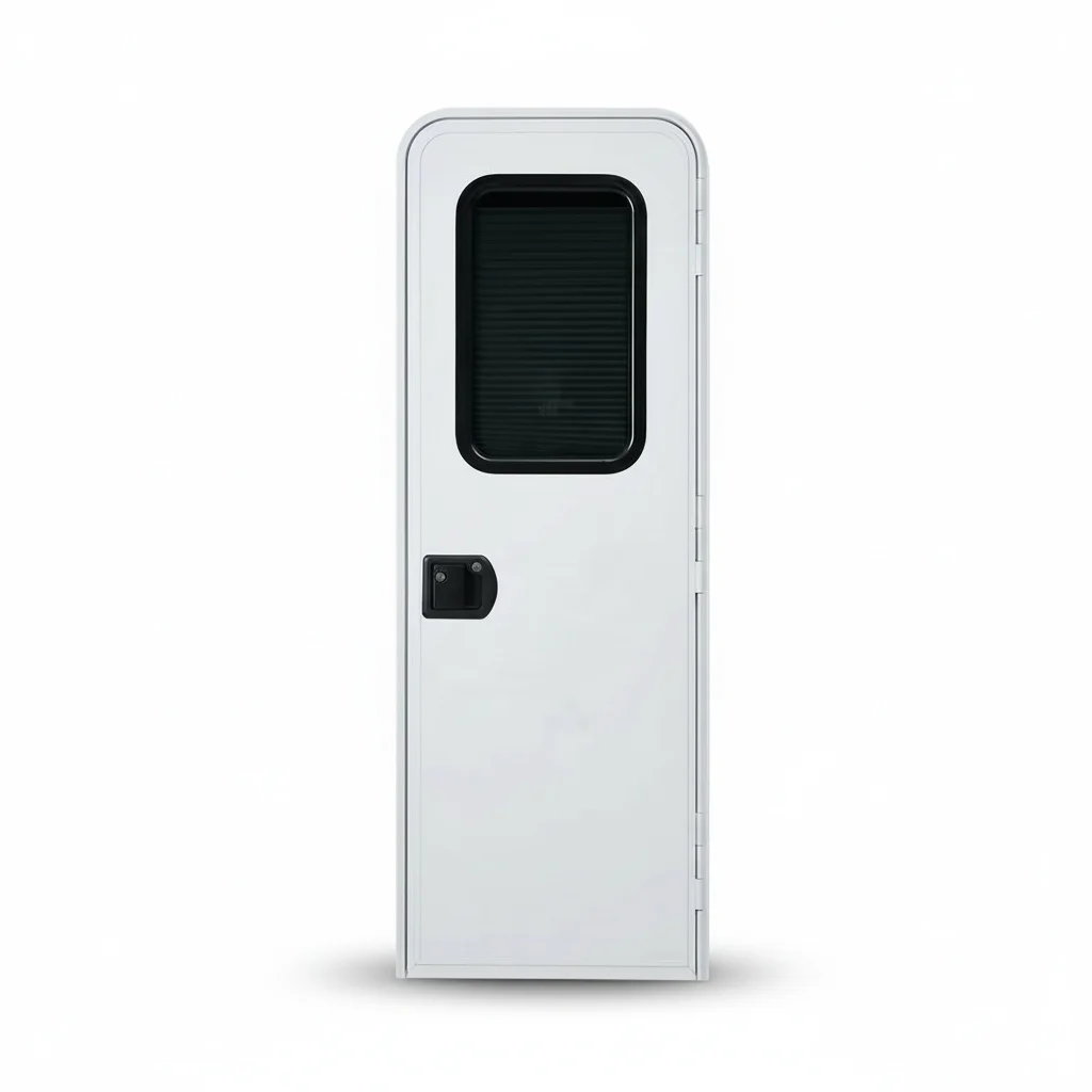 RV Access Door, Aluminum Alloy Motorhome Entry Door with 2 Point Safety Locks, 622x1822mm Caravan Safety Door, fit for Trailers