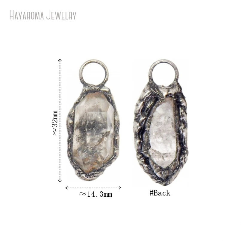 

10pcs Herkimor Crystal Necklace Pendant Natural Stone Talisman Witch Wicca Boho Gothic Punk Men Y2k Jewelry Charm