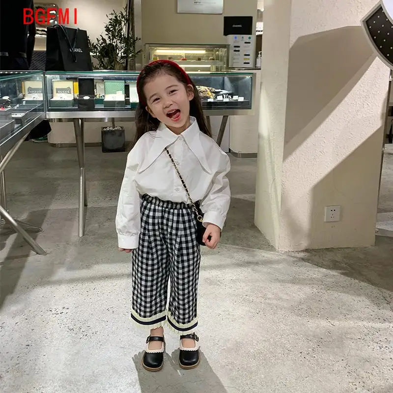 Teens Baby Girl Cotton Shirt Long Loose Infant Toddler Child White Blouses Long Sleeve Spring Autumn Baby Clothes Girls Blouse