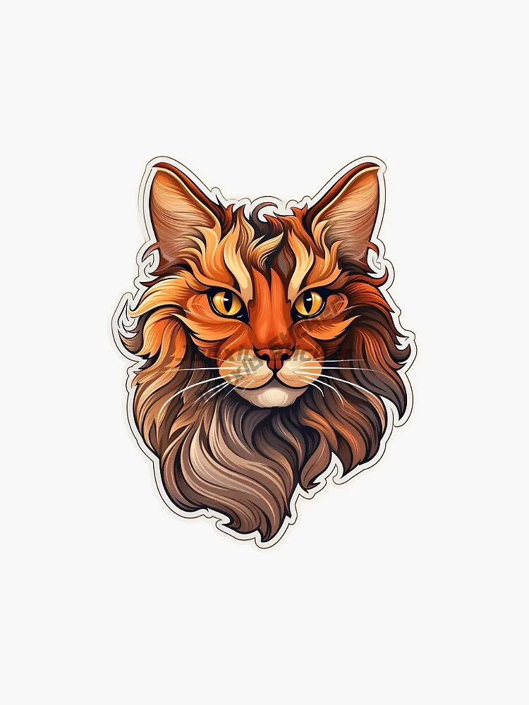 Creative Maine Coon Cat Cute Pets PVC Waterproof Stickers for Decorate Car Van Truck Fridge Room Window Wall Decal Accessories