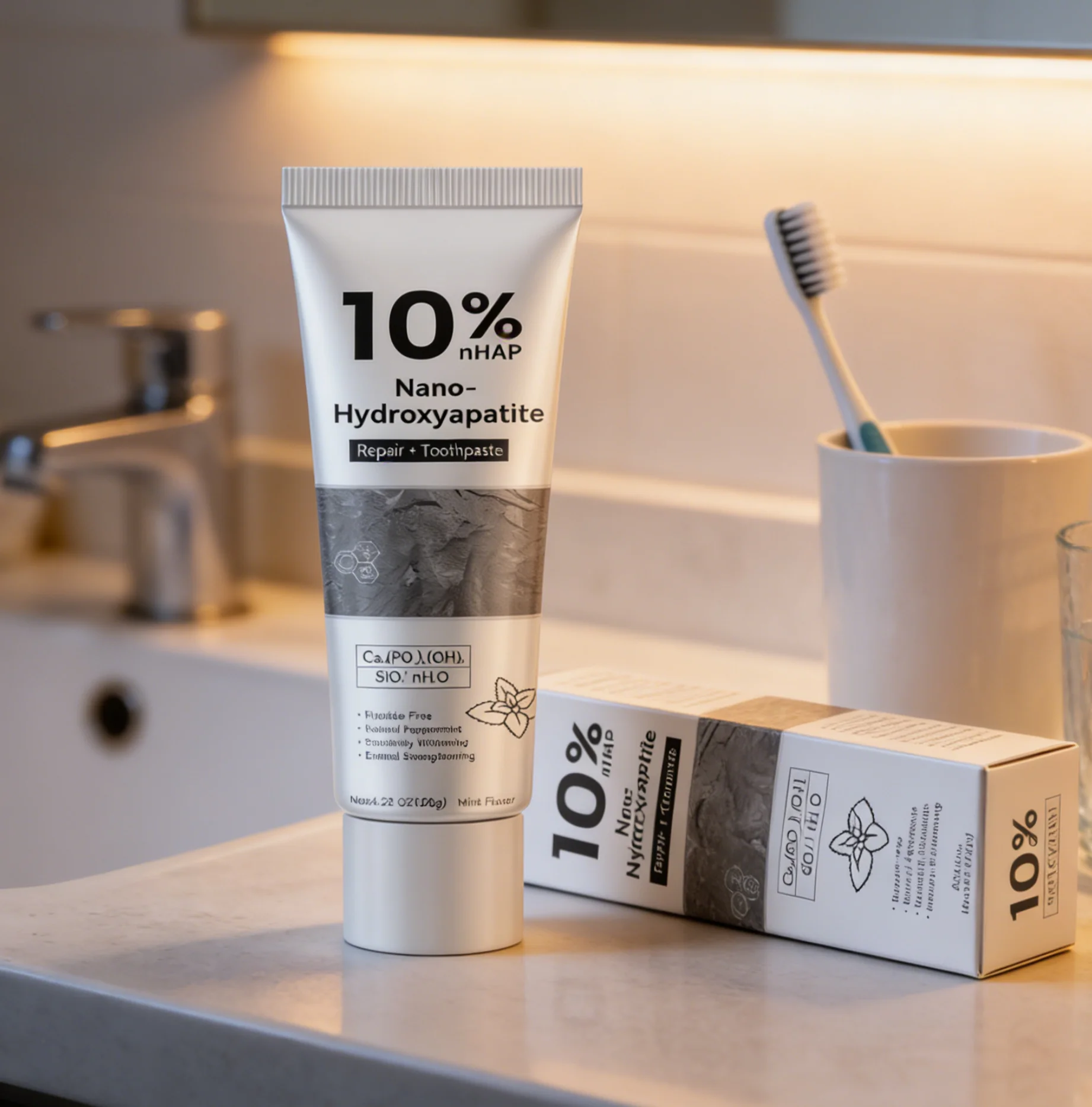 Nano-Hydroxyapatit Zahnpasta Zahnaufhellung Zahnreinigung Fleckenentfernung Zahnschmelz-Stärkung Mundhygiene Pflege für Empfindliche Zähne