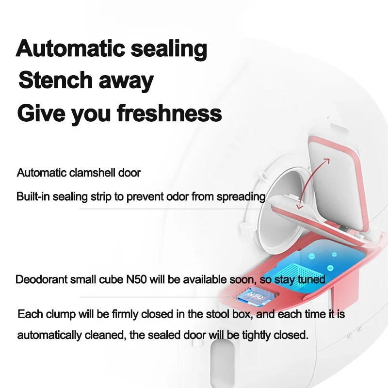 White Intelligent Automatic Cat Toilet Wifi Smart Pet Cat Toilet Automatic Cat Lit-ter Box