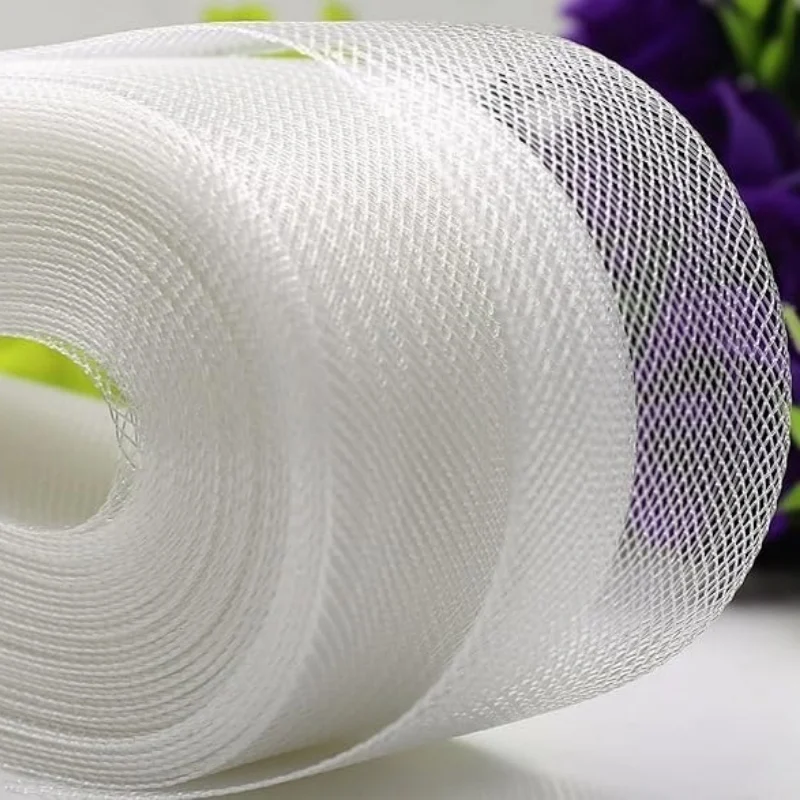 25/50 Yards Horsehair Braid Mesh Stiffening Trim Flat Flexible Ribbon Millinery Supplies for DIY Charming Hats Wedding Crafts