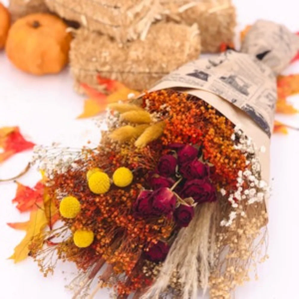 Dried Flowers Fall Bouquet, Everlasting Autumn Arrangement,Beautiful Thanksgiving,Home Decor,Dried Flowers