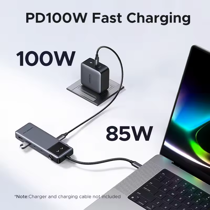 UGREEN Uno USB C HUB 6-in-1 4K60Hz PD100W 10Gbps USB3.2 Splitter Adapter for Laptop Macbook Pro Air USB Expander Docking Station - Image 5