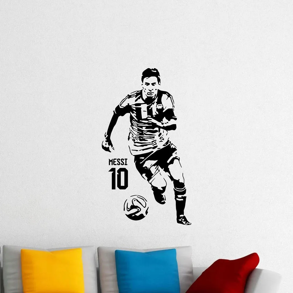 Messi Wall Decal Football Wall Decor Sign Soccer Player Gift  Wall Sticker for Home Room Decor Mural Poster Vinyl Sticker S006