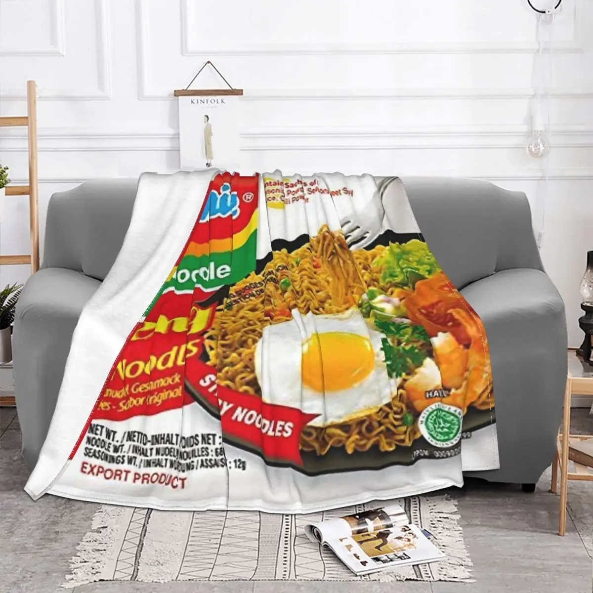 Indomie Original Flavour Anime Knee Blanket Couple Blankets Home And Decoration Throw Blanket