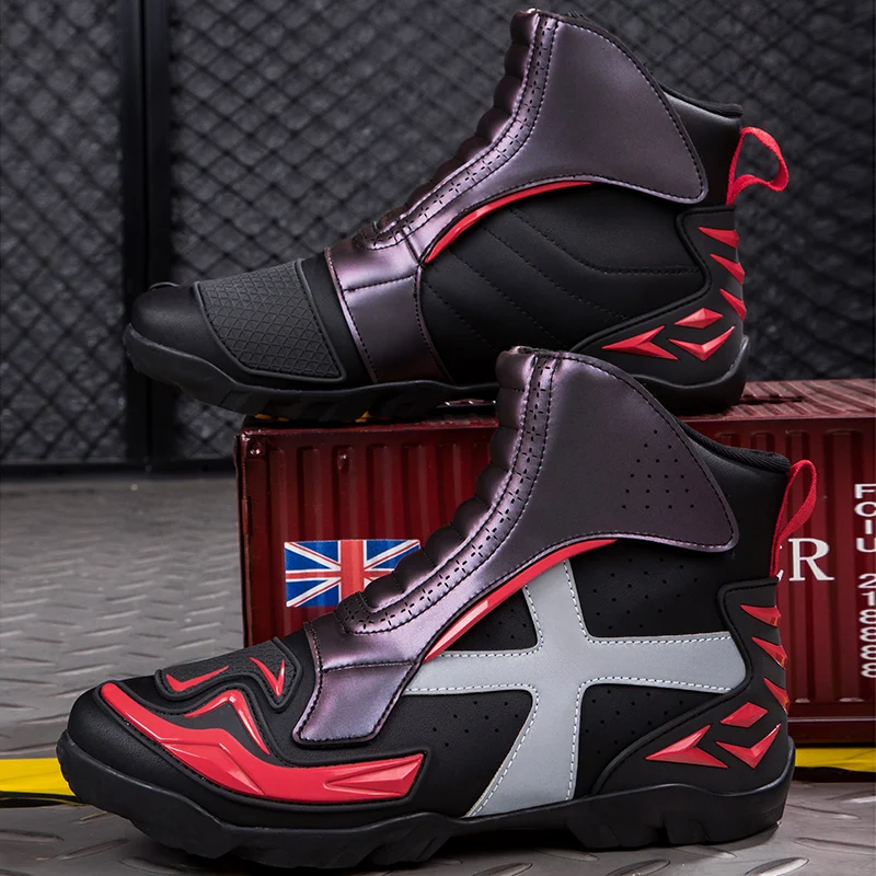 

Motorcycle protective riding boots new unisex four season high top anti slip wear-resistant breathable comfortable cycling shoes