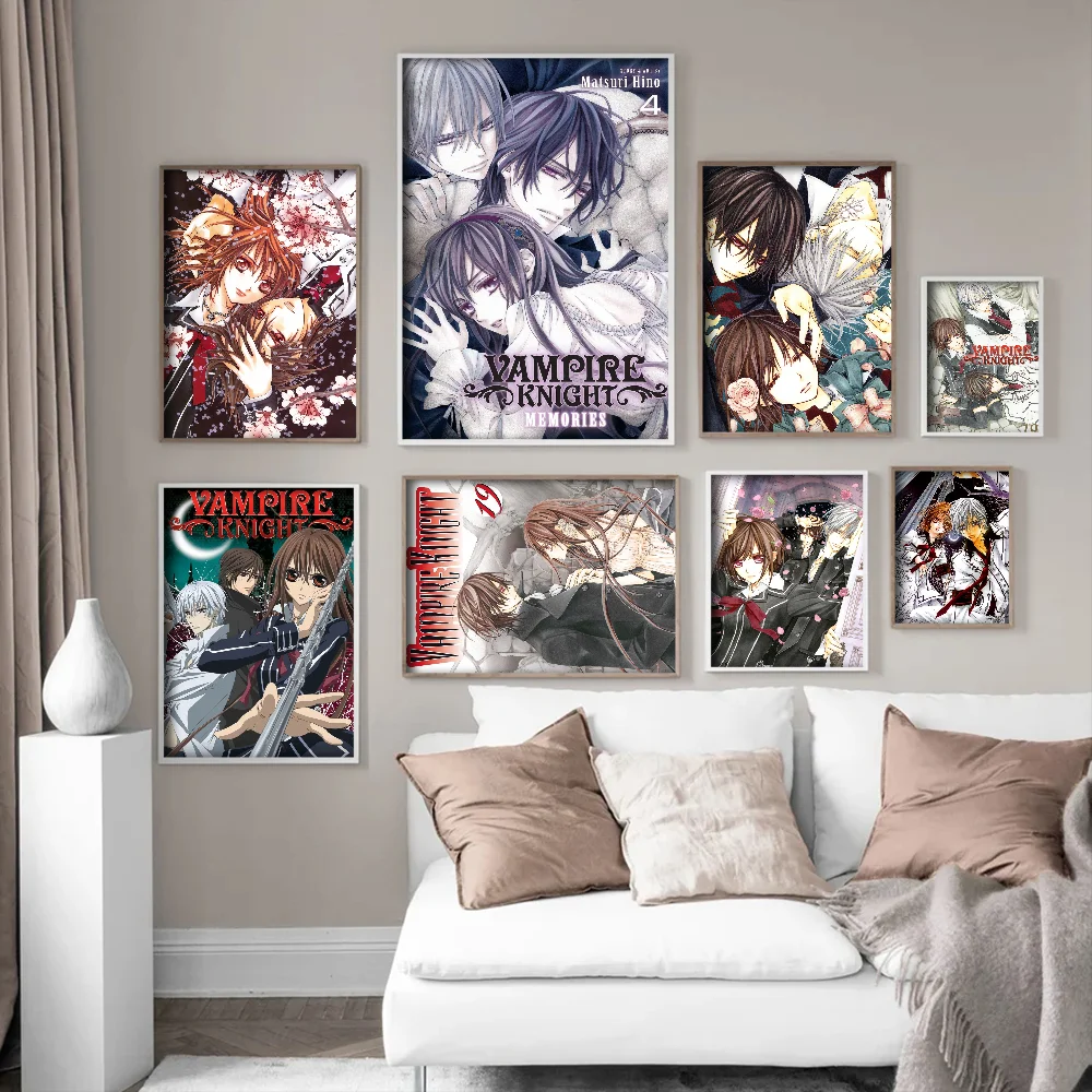 ملصقات أنمي فارس مصاص دماء ، ديكور غرفة كاواي ، ملصق ورقي لاصق مقاوم للماء ، بار مقهى #1