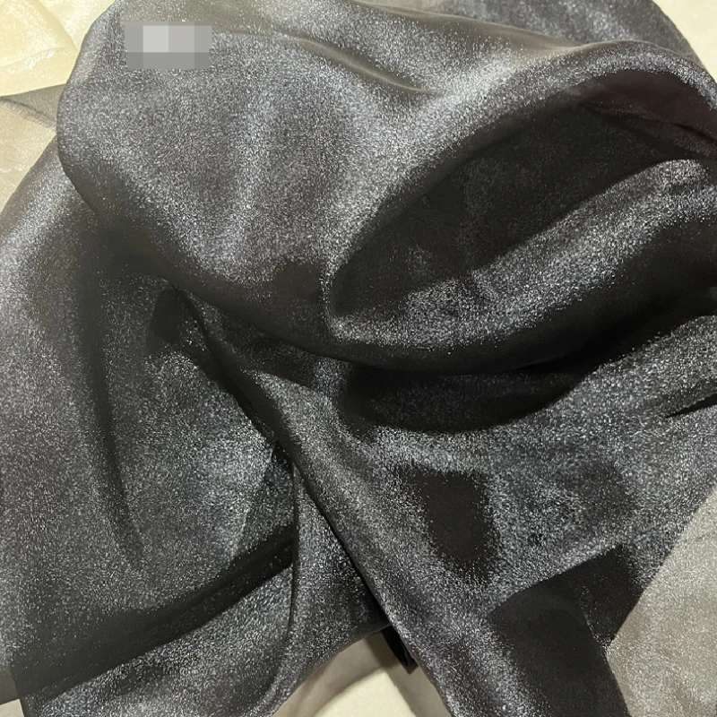 Crystal Sheer Organza Fabric Glitter Sparkle Black Tulle Gauze Voile Fabric do szycia sukien ślubnych, sukienek