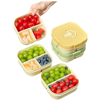 WORTHBUY Portable Plastic Lunch Box With Compartment Microwave Safe Fruit Salad Lunch…