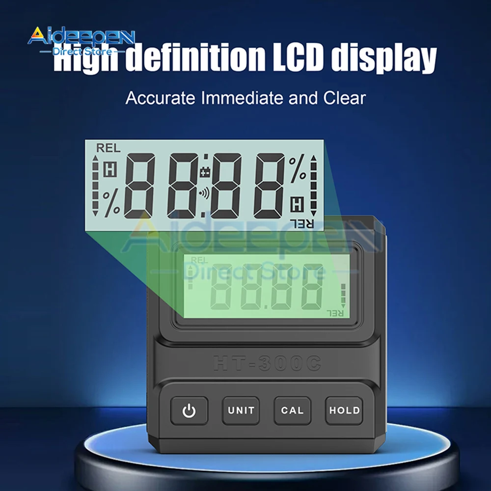 HT-300C LCD Digital Angle Gauge Magnetic Protractor Inclinometer Level Angle Finder Angle Cube Level Box With Magnes