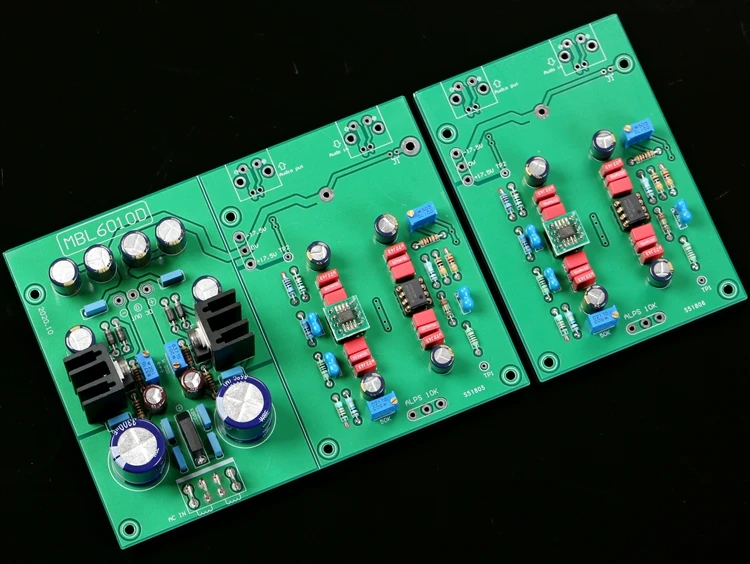 1 set Hifi MBL6010D Integrated Stereo Preamplifier Board TI5534 (buffering) and OPA OP627 AC18v*2