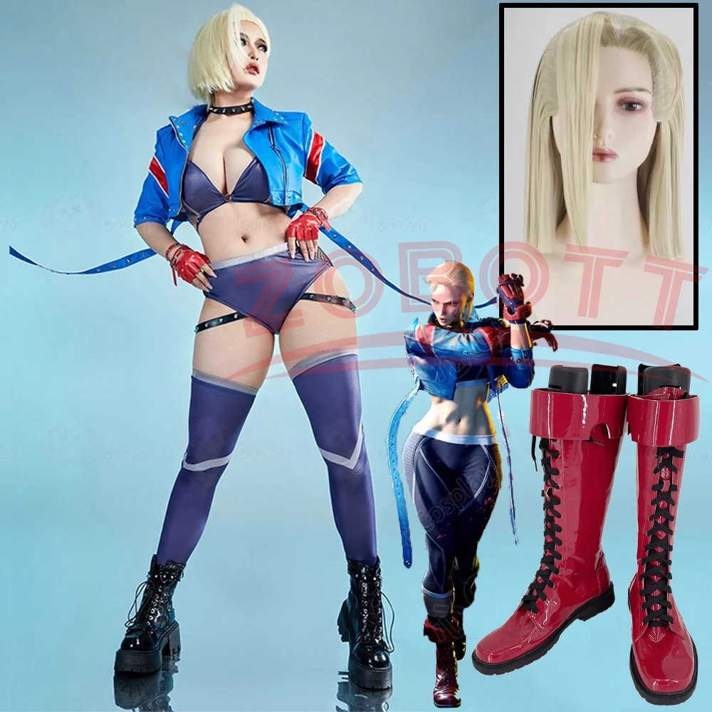 

Game Killer Cosplay Costume Cammy White Killer Bee Cosplay Costume Halloween Sexy Coat Glove Sock Prop Wig Women Uniform Set