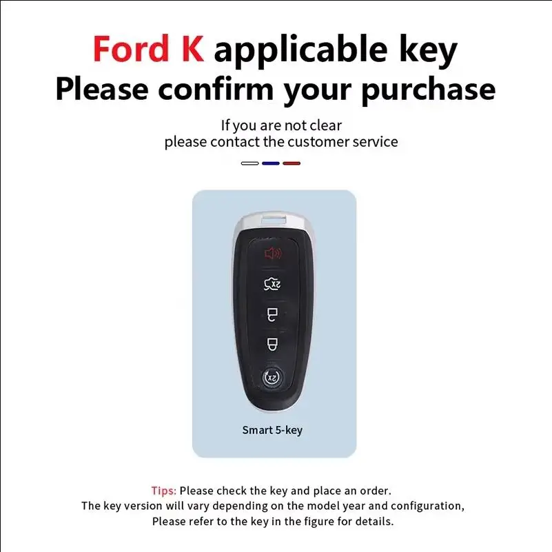 5 Buttons Car Remote Key Case Cover Shell For Ford Edge Escape Expedition Explorer Focus Taurus Flex C-Max Keychain Accessories