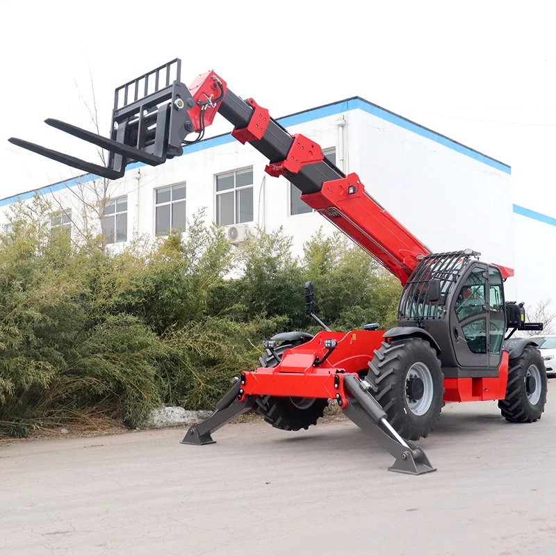 Montacargas Telescópico 4x4 con Tracción en las Cuatro Ruedas, Fabricado en China, Maquinaria de Construcción para Elevación, Carga y Descarga, 3-5T