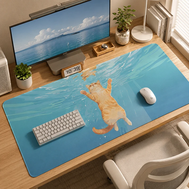 Mouse Pad Gaming Orange Cat printon demand HD Large Mousepad XXL MousePads Carpet Non-Slip Soft Gaming laptop Desktop Mouse Pad