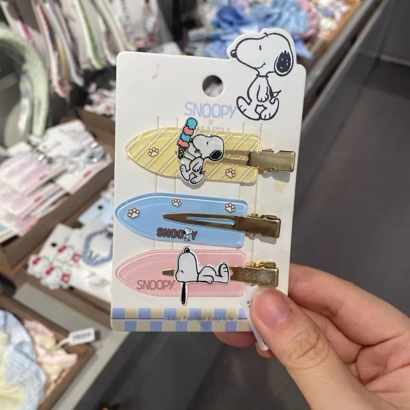 YOUMAI Snoopy Hair Clip Kawaii Girl Japanese Cartoon Creative Acrylic Traceless Duck Billed Headpiece Exquisite Gift