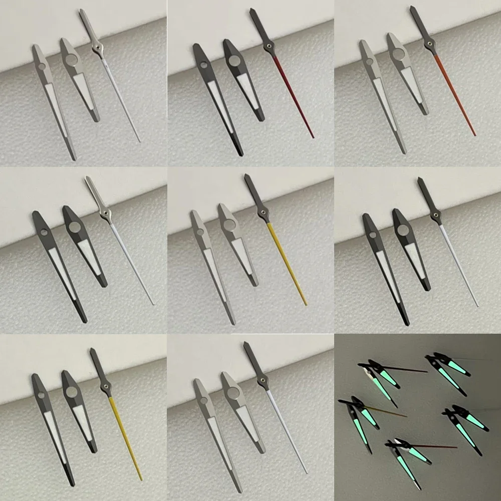 Modified Watch Hands Green Luminous Silver Black GMT Watch Accessories for NH35/NH34 Movement Mechanical Watches Accessories