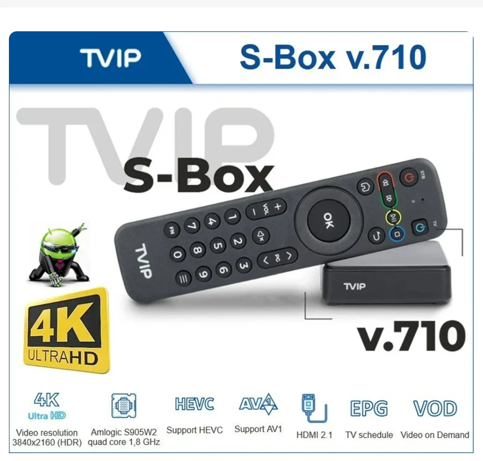 

TVIP710 TVIP 710 Box 1GB 8GB Amlogic S905W Quad Core TV Box TVIP S-Box V.710 3840x2160 4K on Linux TVIP V710