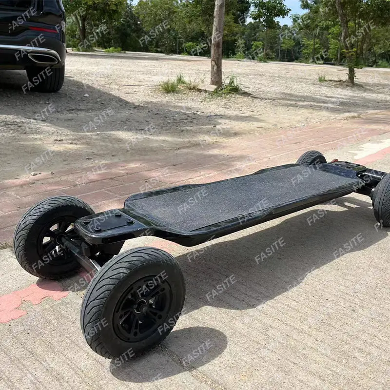 Most Powerful 9000W 120A Crownwheel 38 Mph 54.6V Dual 6384 Motor Carbon Fiber off Road Electric Skateboard