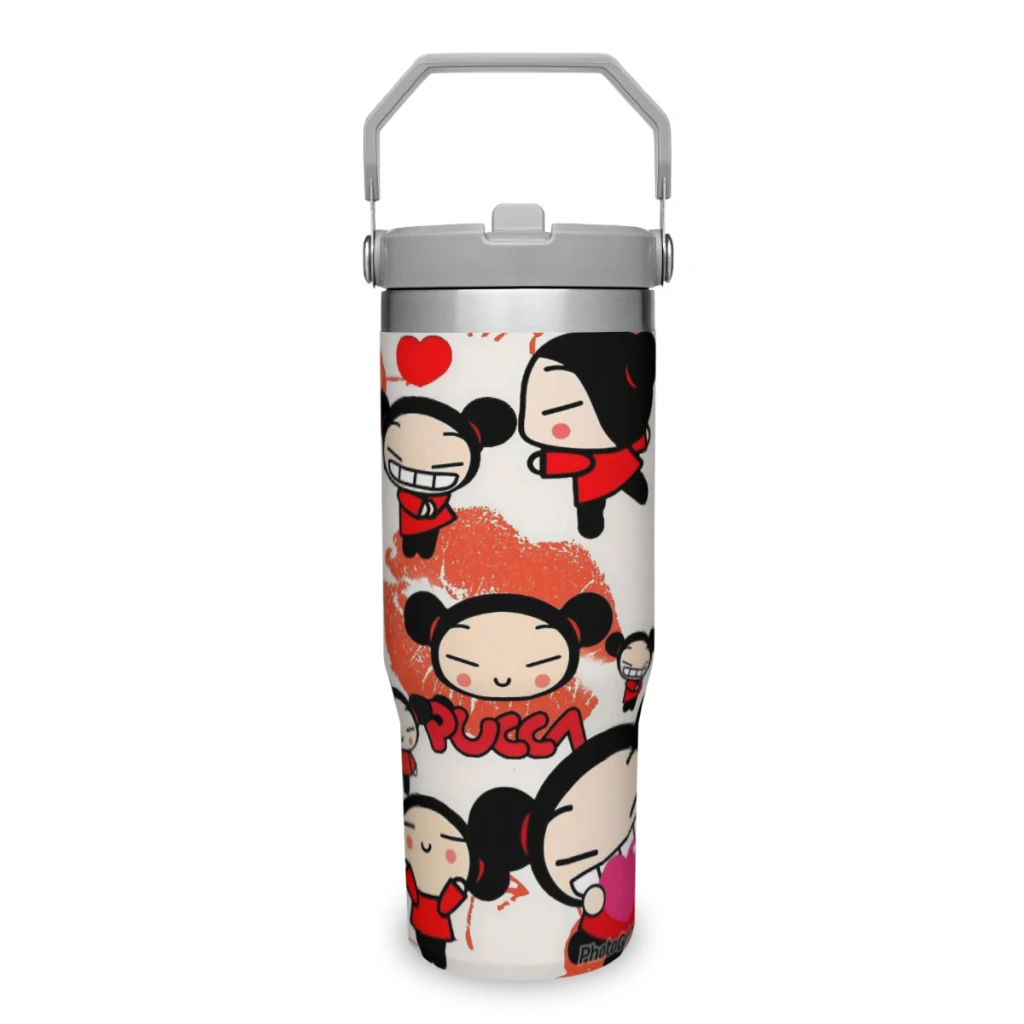 

Pucca Wallpaper 30 oz Portable Car Cup Stainless Steel Insulated Tumblers Travel