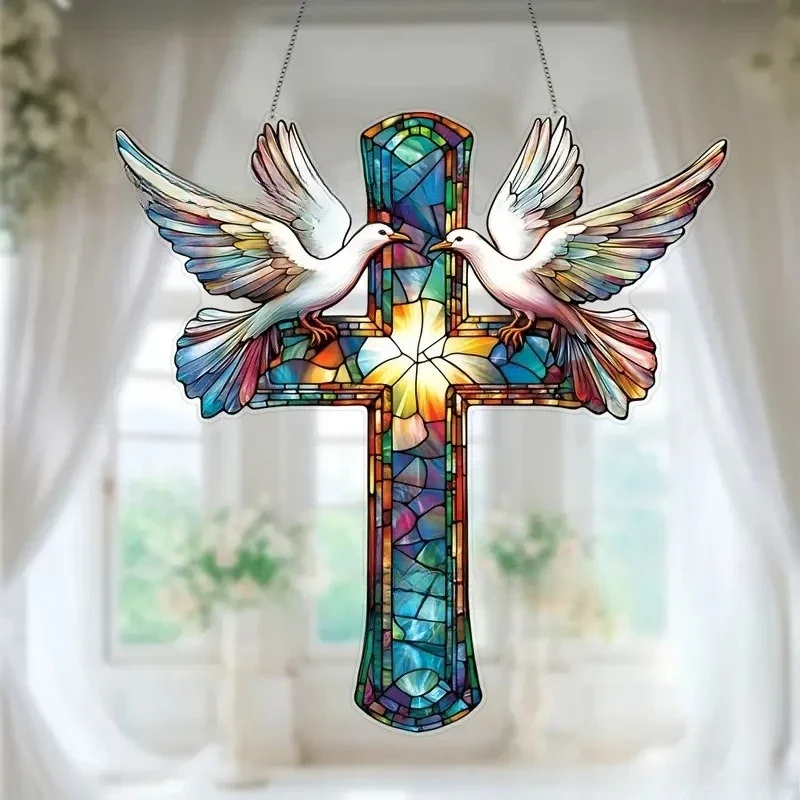 Kreativer Kolibri-Fensterbehang aus Acryl, Sonnenfänger, runde Girlanden-Dekoration, Veranda-Dekoration – Detail 16