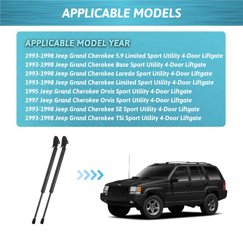 For Jeep Grand Cherokee ZJ ZG 1993-1998 Rear Boot Tailgate Liftgate Car Gas Struts Spring Lift Support Damper OEM:4856