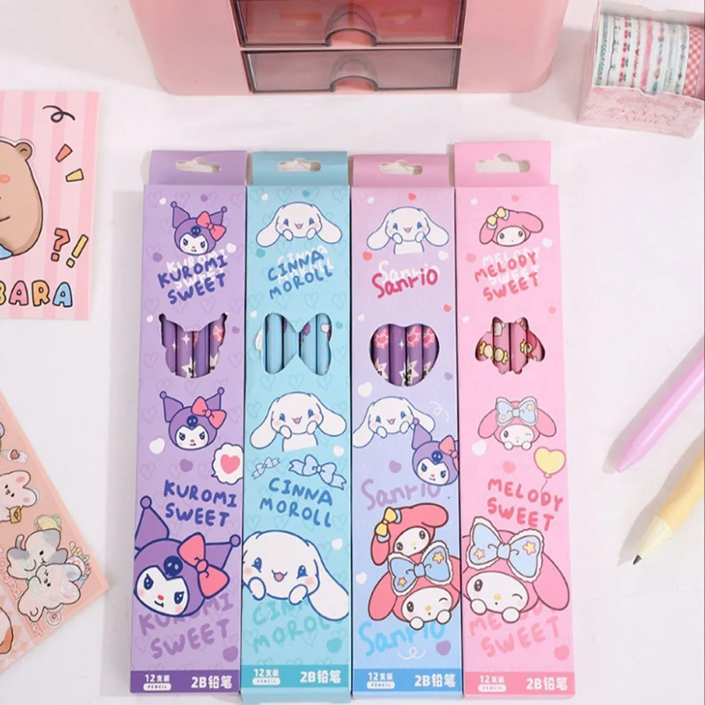 Lápiz de 4 a 12 piezas sin caja, estilo SanrioZootopia de alta calidad, lápiz 2B, lápiz de madera especial para niños, papelería, regalo de cumpleaños