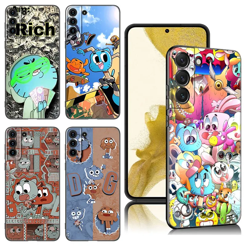 The Amazing World Gumball Phone Case For Samsung Galaxy S20 S21 S23 FE S22 Ultra S10E S10 Lite S8 S9 Plus S7 Edge Black Cover