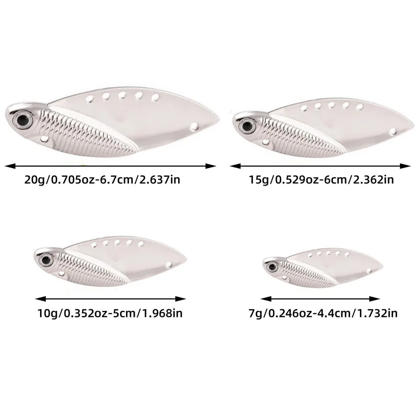 4/15pcs Metal VIB Fishing Lures 7g/10g/15g/20g Spinner Spoon Crankbait Silver/Gold/Copper Vivid Vibrations Bass Hard Lure Tackle view 2