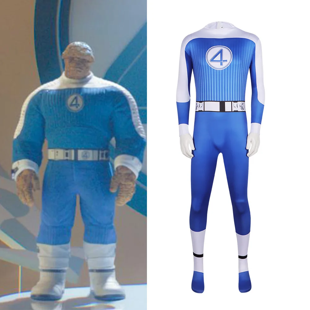 Movie Fantastic Four Cos Reed Cosplay Costume Blue Jumpsuit Richards Fullset Superhero Zentai Party Invisible Man Jumpsuit Cos