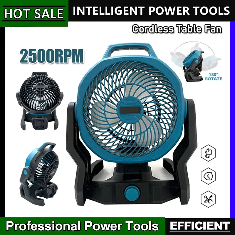 

Fit Makita 3 Speed Setting Powered Desktop Floor Fan Cordless Table Fan Portable Camping Fan Multi Purpose Adjustable Head