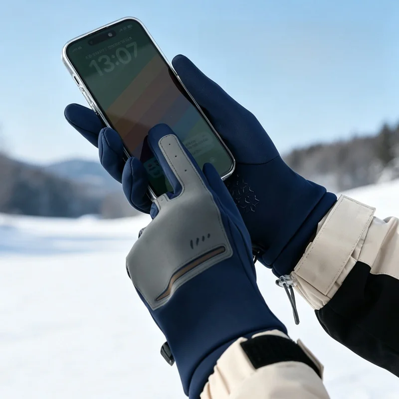 Men's Winter Touchscreen Cycling Gloves Warm Fleece Lined Windproof Waterproof Outdoor  Vehicle Riding Gloves