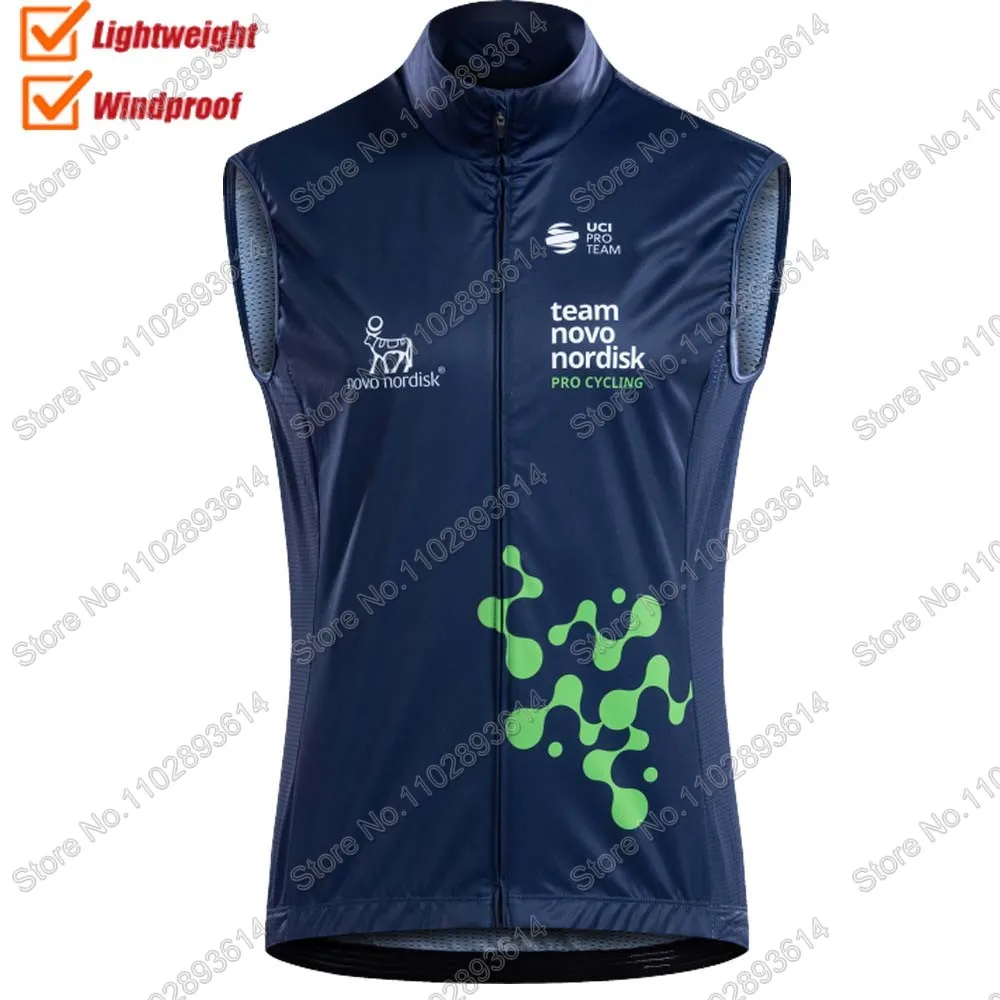 Team Novo Nordisk 2024 Wind Vest Windproof Cycling Vest Road Bike Jersey Sleeveless Clothes MTB Maillot Ciclism