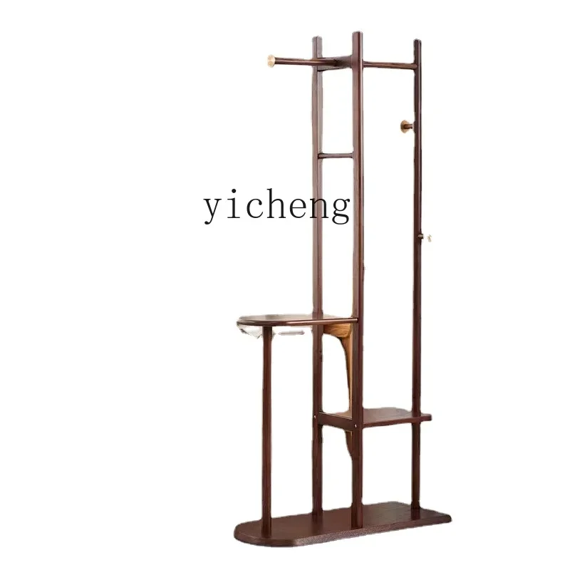 

Hanger Floor-Standing Solid Wood Multi-Layer Clothes Rack Art Coat Hanging