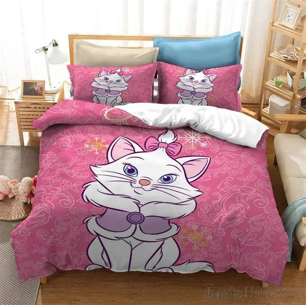 3D Print Disney Cartoon Marie Cat Duvet Cover Set HD Comforter Cover for Kids Bedding Sets Bedclothes Bedroom Decor