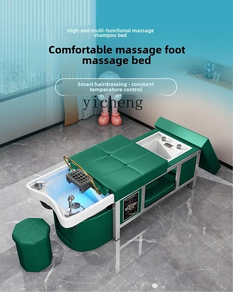 zz hair therapy shampoo bed water circulation fumigation water heater integrated bed foot therapy beauty salon special barber
